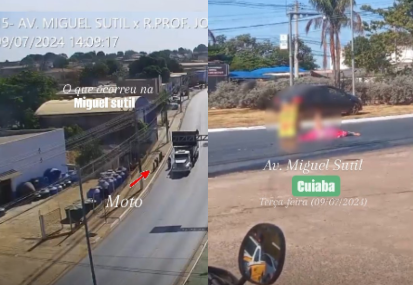 Jovem morre atropelada por caminhão na Miguel Sutil; Vídeo