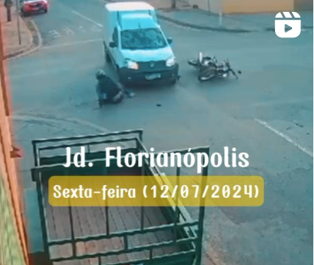 Colisão entre carro e moto no Jd. Florianópolis; Vídeo