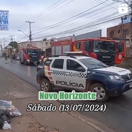 Bombeiros apagam incêndio no Novo Horizonte; Vídeo