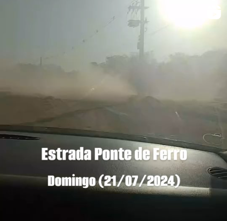 Estrada para Ponte de Ferro ainda está só o poeirão; Vídeo