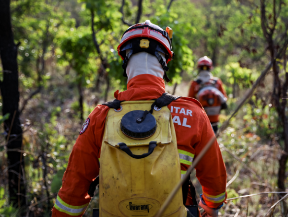 Bombeiros combatem incêndios entre Cuiabá e Chapada