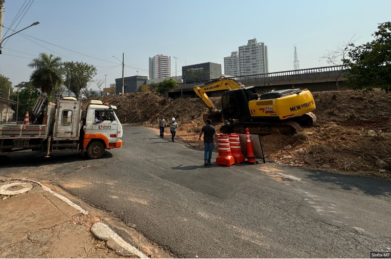 Iniciaram obras do viaduto da Avenida Miguel Sutil