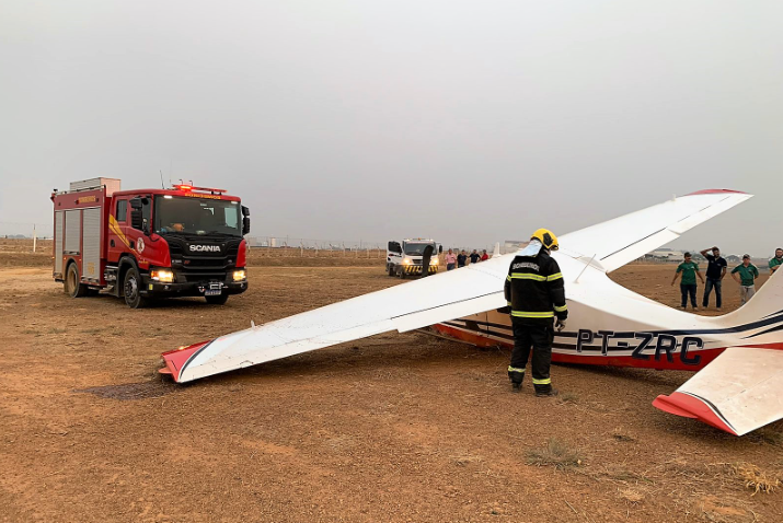 Piloto é socorrido após queda de aeronave em MT