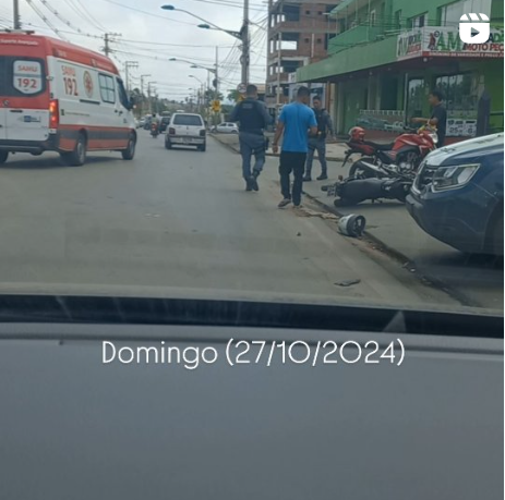 Acidente com moto é registrado na avenida do CPA; Vídeo