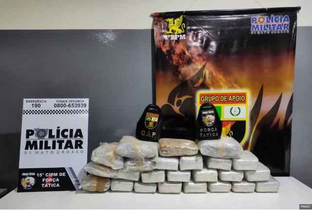 PM prende homem com 40 Kg de maconha em Várzea Grande